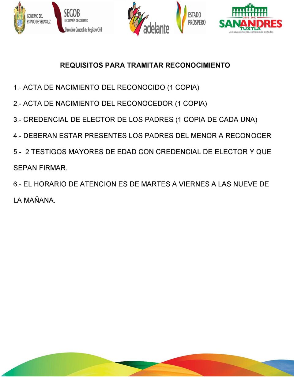 - CREDENCIAL DE ELECTOR DE LOS PADRES (1 COPIA DE CADA UNA) 4.