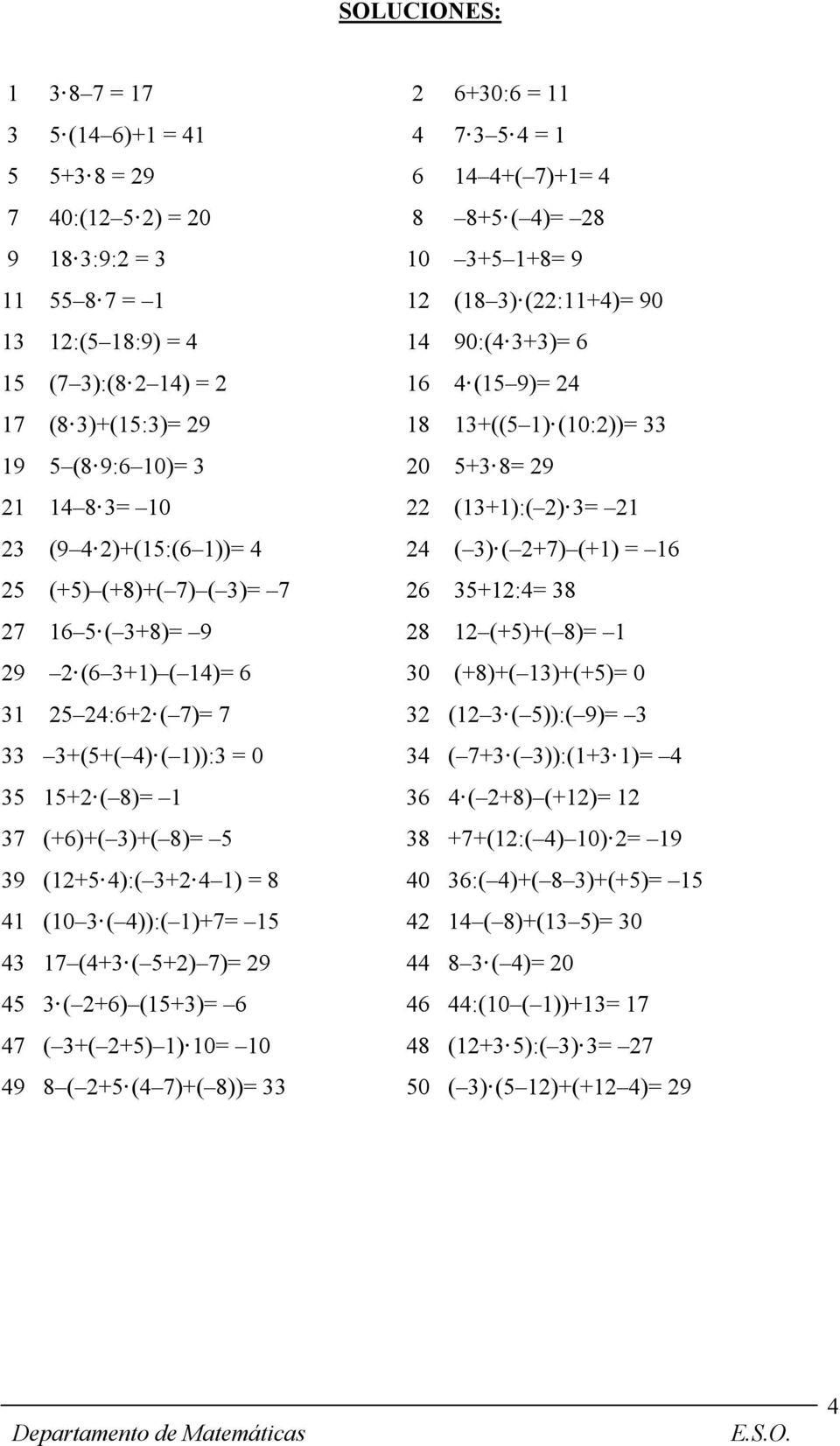 2)+(15:(6 1))= 4 24 ( 3) ( 2+7) (+1) = 16 25 (+5) (+8)+( 7) ( 3)= 7 26 35+12:4= 38 27 16 5 ( 3+8)= 9 28 12 (+5)+( 8)= 1 29 2 (6 3+1) ( 14)= 6 30 (+8)+( 13)+(+5)= 0 31 25 24:6+2 ( 7)= 7 32 (12 3 (