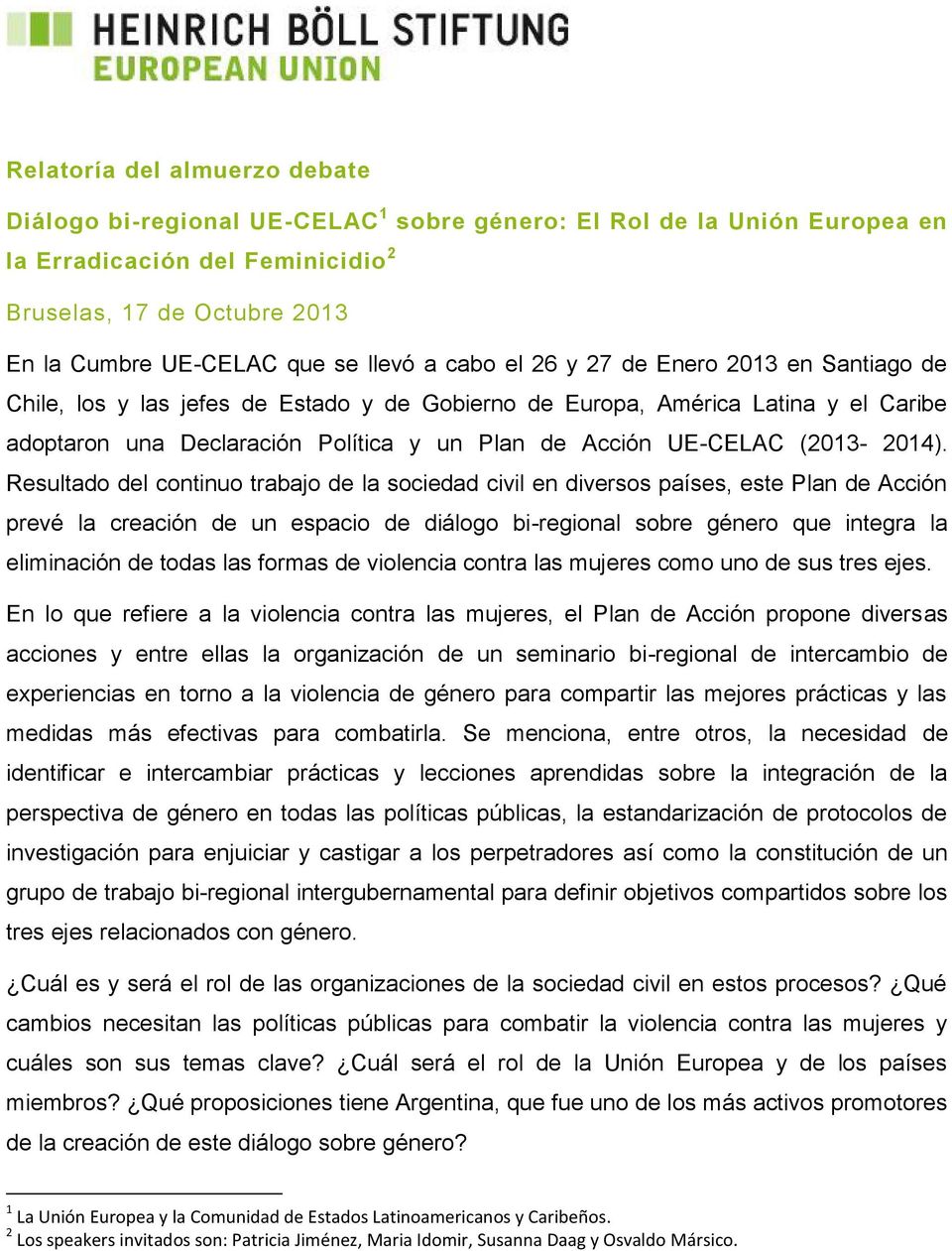 UE-CELAC (2013-2014).