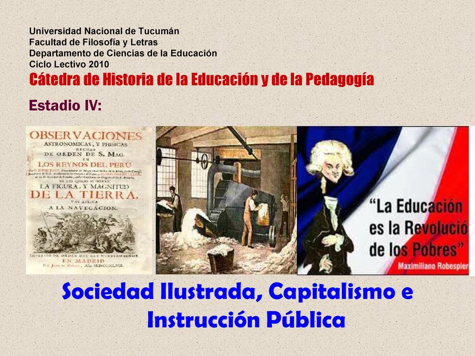 Lectivo 2010 Cátedra de Historia de la Educación y de la