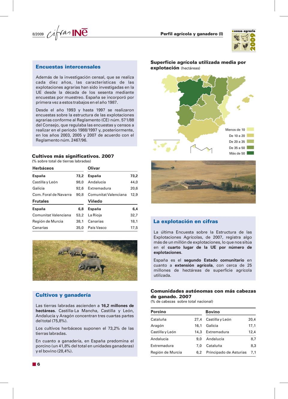 Desde el año 1993 y hasta 1997 se realizaron encuestas sobre la estructura de las explotaciones agrarias conforme al Reglamento (CE) núm.