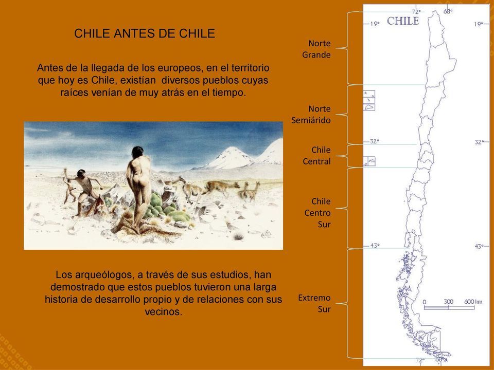 Norte Grande Norte Semiárido Chile Central Chile Centro Sur Los arqueólogos, a través de sus