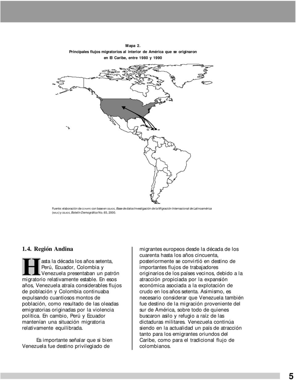 Internacional de Latinoamérica (IMILA) y CELADE, Boletín Demográfico No. 65, 2000. 1.4.