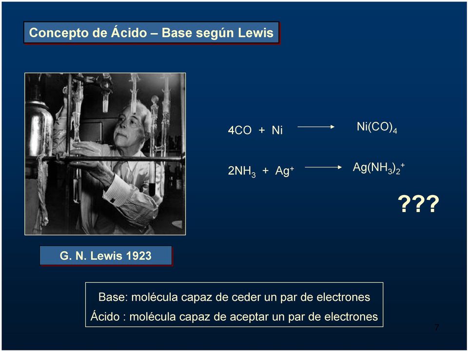 Lewis 1923 : molécula capaz de ceder un par de