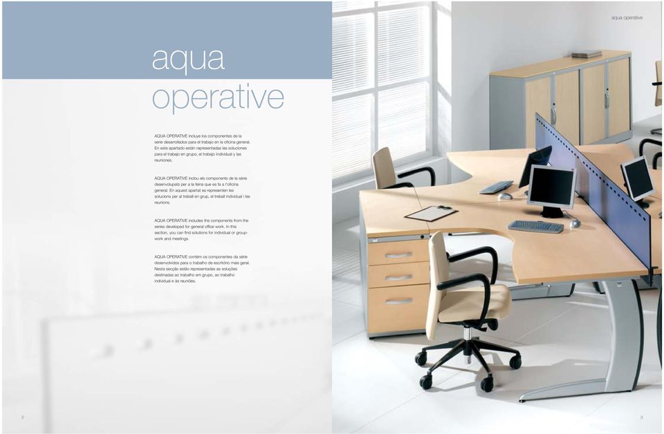 AQUA OPERATIVE inclou els components de la sèrie desenvolupats per a la feina que es fa a l'oficina general.
