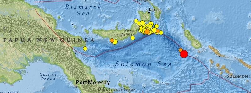 Un fuerte terremoto de magnitud 7.1 golpeó la costa occidental de la isla de Bougainville el jueves, aproximadamente 144 km (89 millas) al suroeste de Panguna.