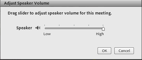B. Ajustar o silenciar el volumen del audio Todos los asistentes pueden personalizar el volumen del audio en sus sistemas.