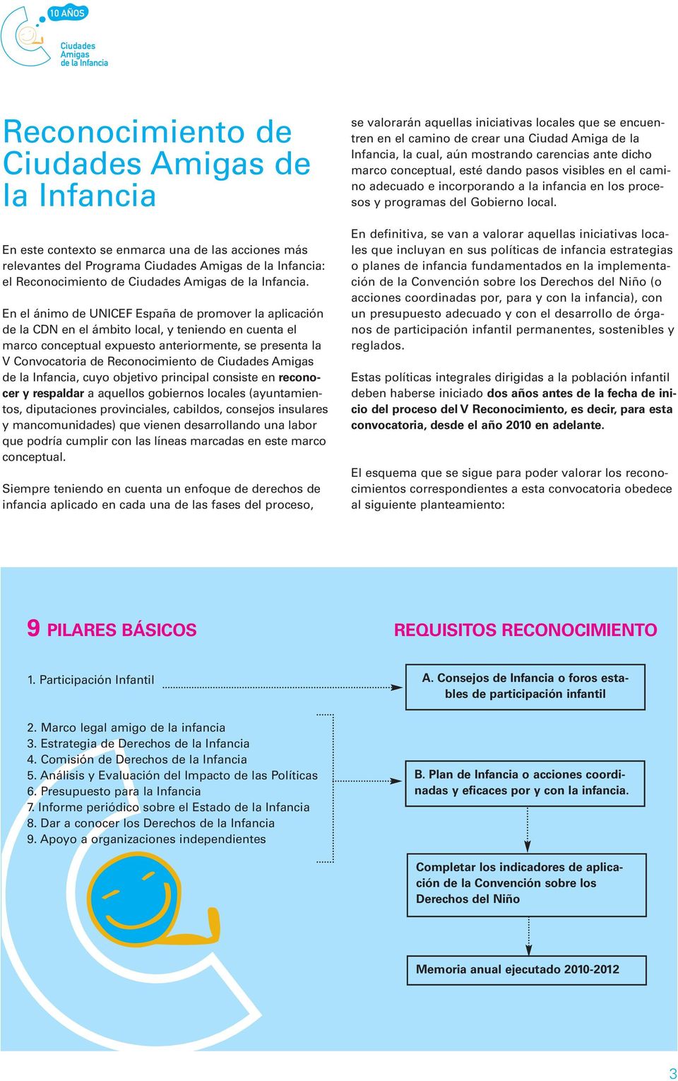 En el ánimo de UNICEF España de promover la aplicación de la CDN en el ámbito local, y teniendo en cuenta el marco conceptual expuesto anteriormente, se presenta la V Convocatoria de Reconocimiento