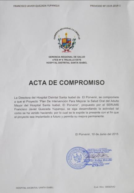 SOSTENIBILIDAD OFICIO DIRECTORAL QUE DA CUENTA DE LOS APORTES DEL