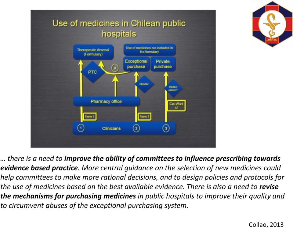 policies and protocols for the use of medicines based on the best available evidence.