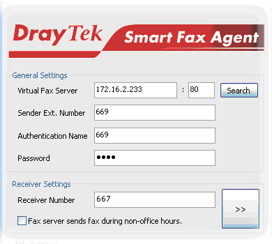 5. El usuario A debe instalar la utilidad del Agente Inteligente del FAX. Sugerencia: Una PC con la herramienta del Agente Inteligente DrayTek de Fax puede organizar un trabajo de envío de FAX.