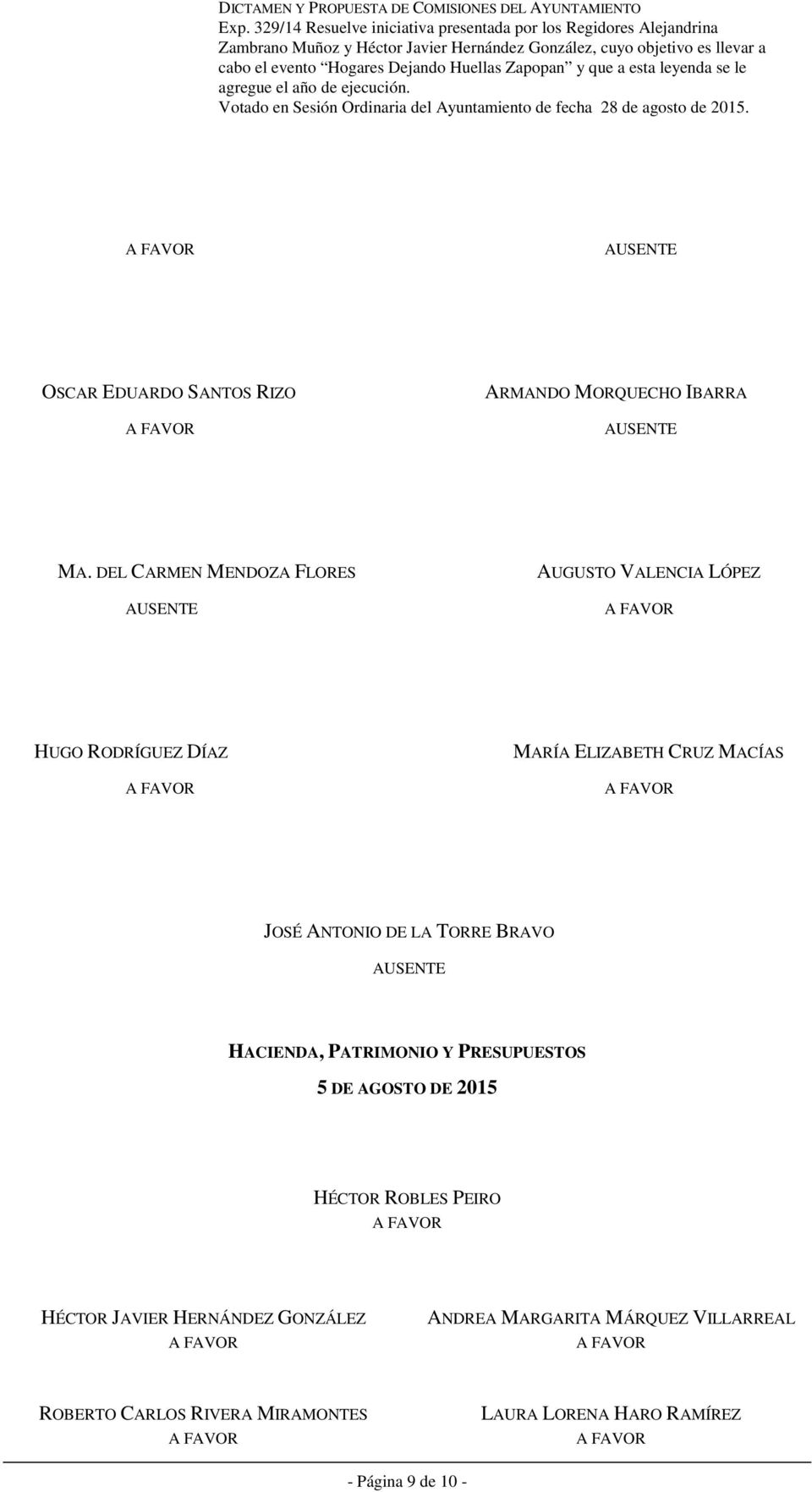 ANTONIO DE LA TORRE BRAVO HACIENDA, PATRIMONIO Y PRESUPUESTOS 5 DE AGOSTO DE 2015 HÉCTOR ROBLES PEIRO