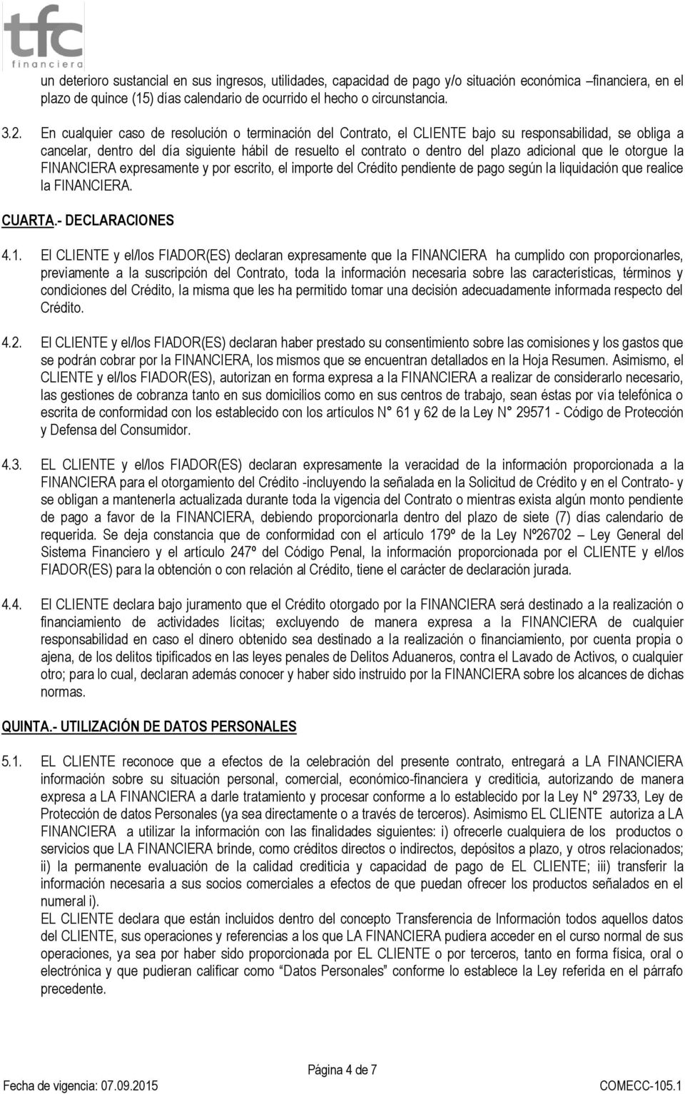 CONTRATO DE CRÉDITO COMERCIAL - PDF Descargar libre