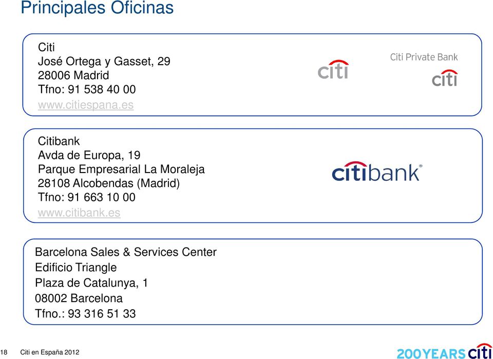 es Citibank Avda de Europa, 19 Parque Empresarial La Moraleja 28108 Alcobendas (Madrid)