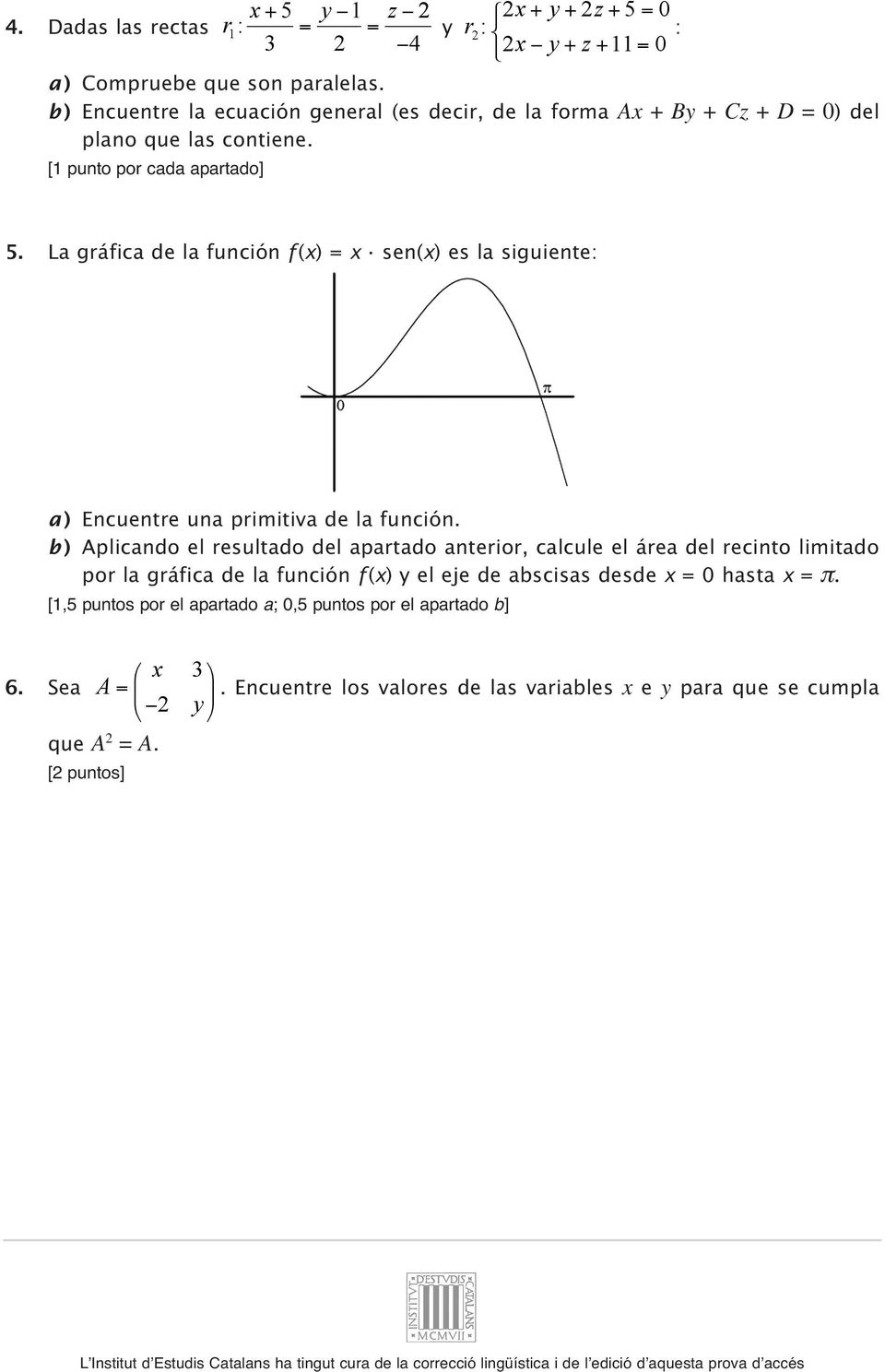 La gráfica de la función f (x) = x sen(x) es la siguiente: a ) Encuentre una primitiva de la función.