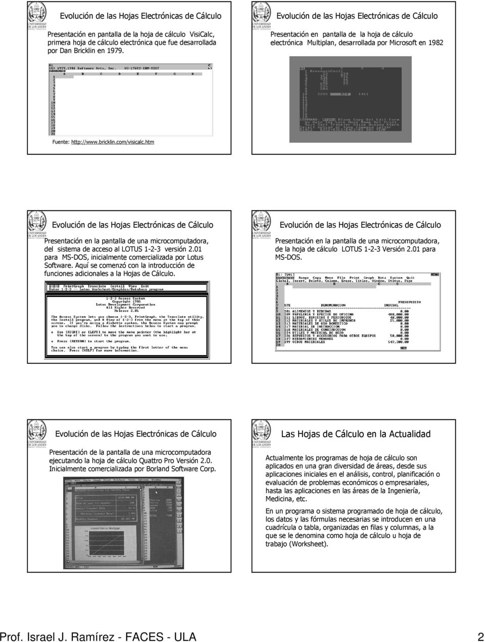 htm Presentación en la pantalla de una microcomputadora, del sistema de acceso al LOTUS 1-2-3 versión 2.01 para MS-DOS, inicialmente comercializada por Lotus Software.