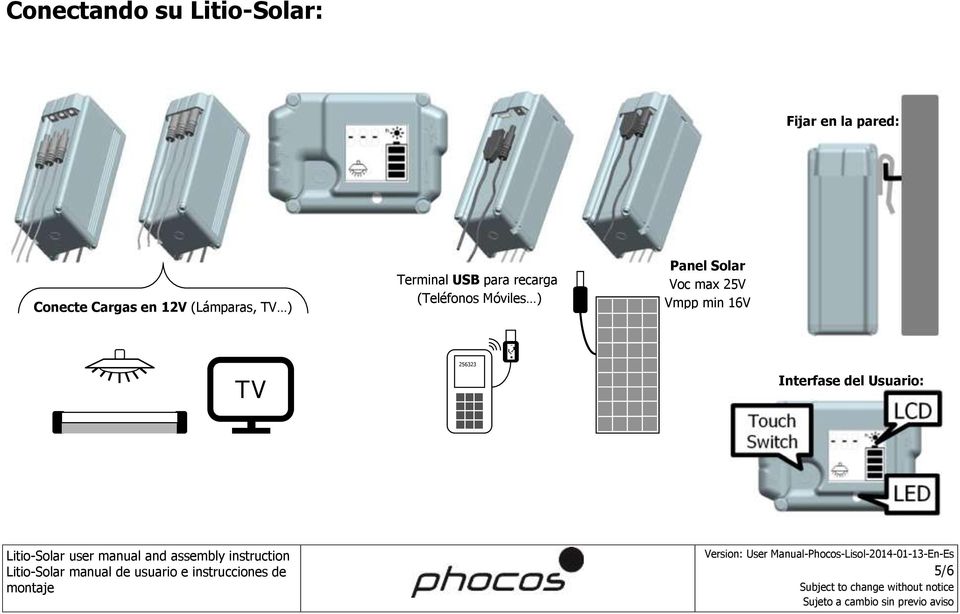 para recarga (Teléfonos Móviles ) Panel Solar Voc