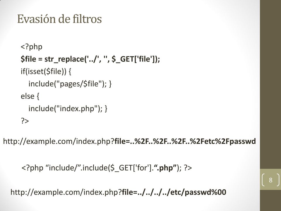 include("index.php"); }?> http://example.com/index.php?file=..%2f.