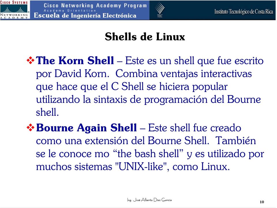 de programación del Bourne shell.