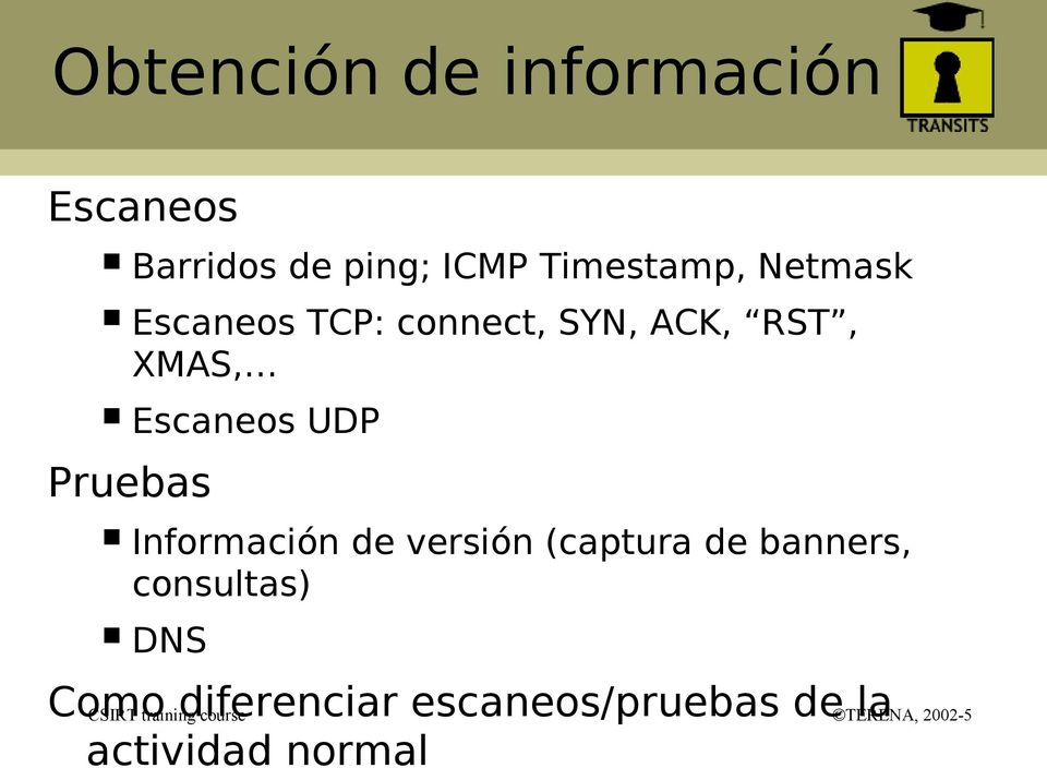 Escaneos UDP Pruebas Información de versión (captura de