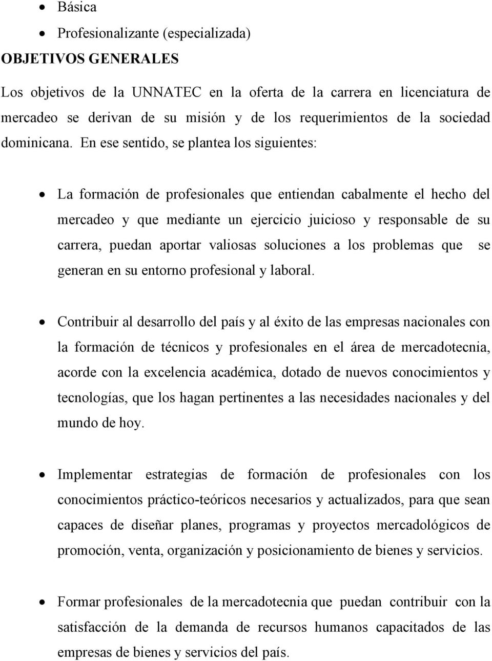  PLAN DE ESTUDIO DE LA CARRERA LICENCIATURA EN MERCADEO - PDF Descargar  libre