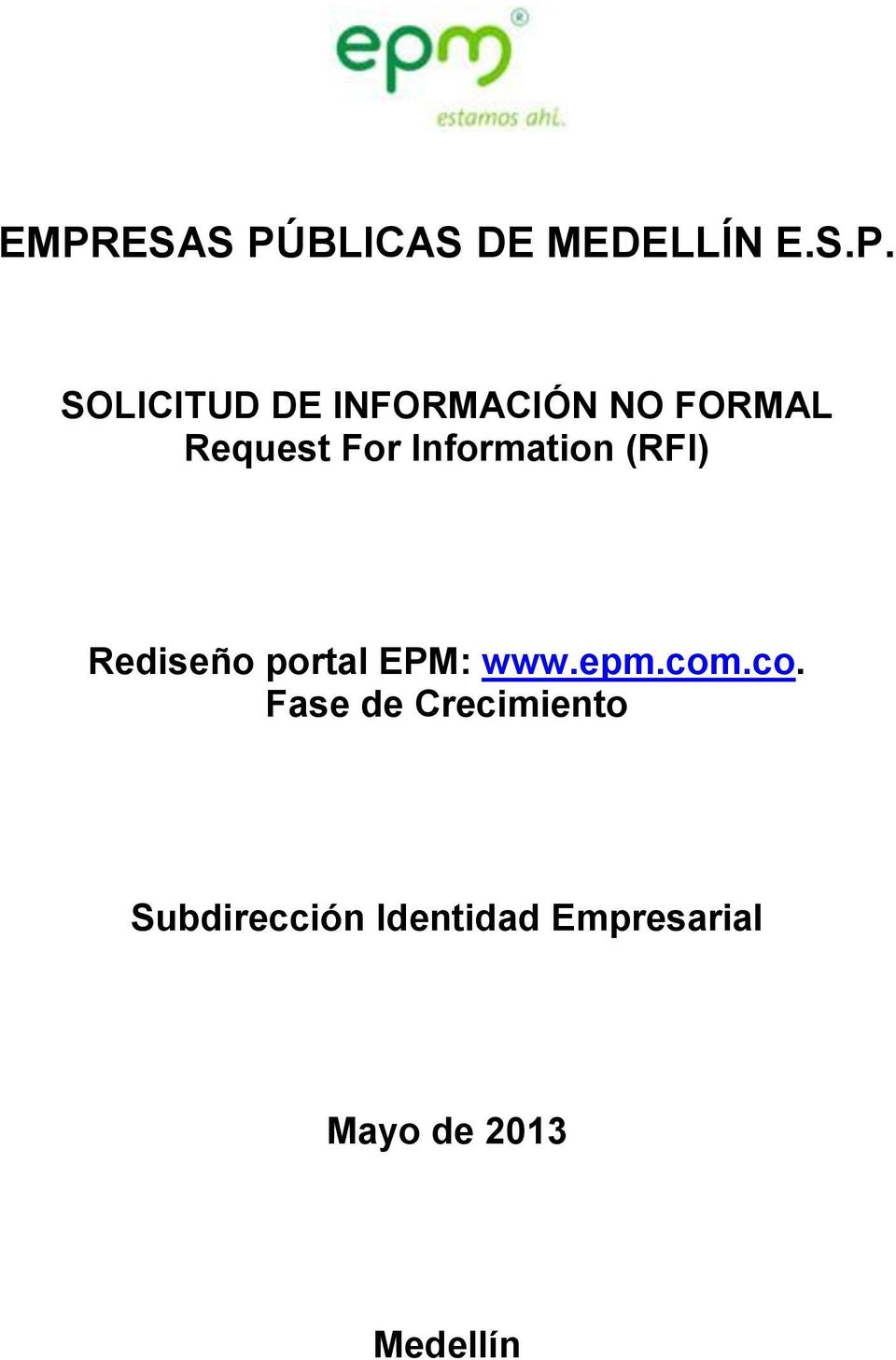 Rediseño portal EPM: www.epm.com