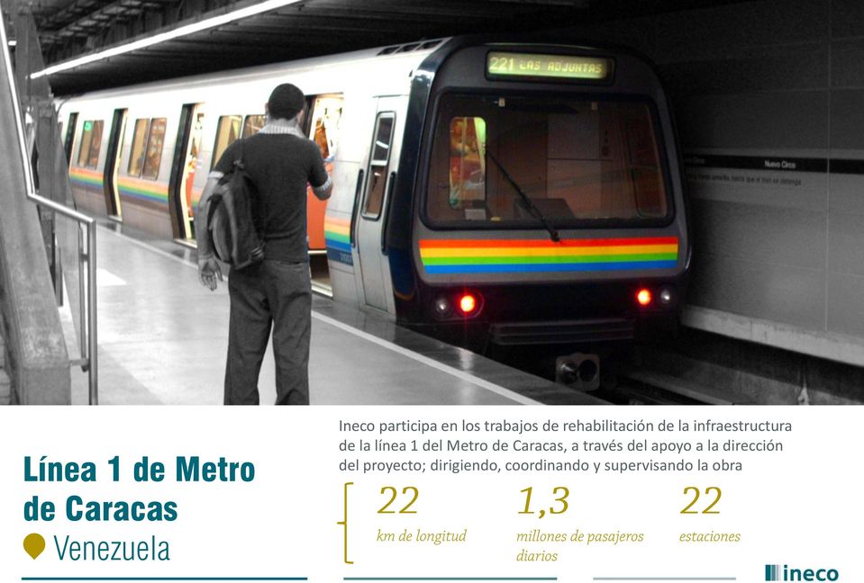 línea 1 del Metro de Caracas, a través del apoyo a la