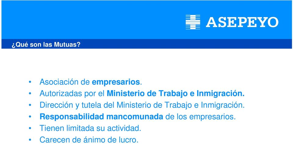 Dirección y tutela del Ministerio de Trabajo e Inmigración.