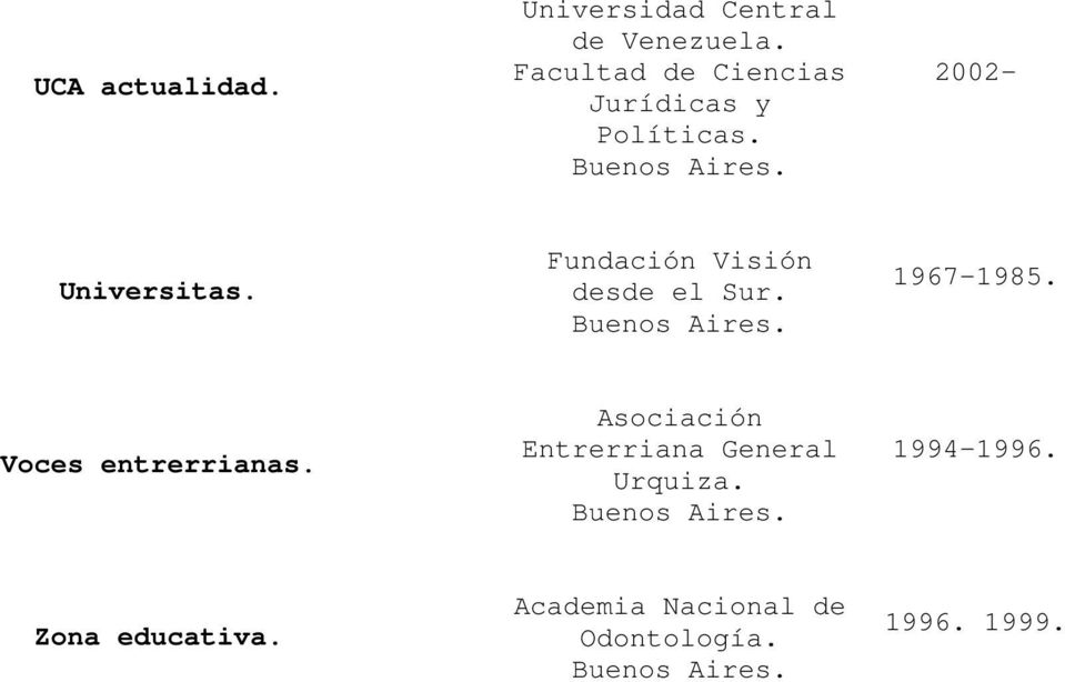 Fundación Visión desde el Sur. 1967-1985. Voces entrerrianas.