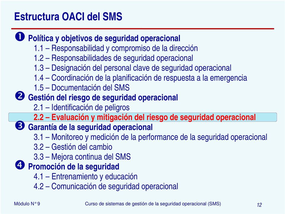 5 Documentación del SMS Gestión del riesgo de seguridad operacional 2.1 Identificación de peligros 2.