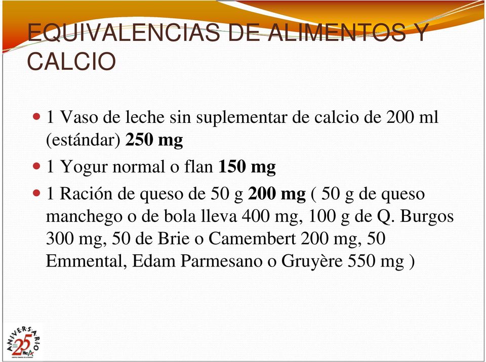 200 mg ( 50 g de queso manchego o de bola lleva 400 mg, 100 g de Q.