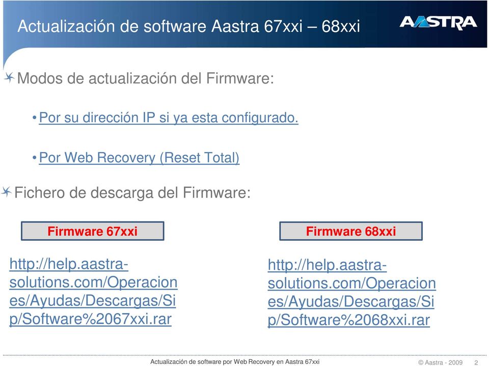 aastrasolutions.com/operacion es/ayudas/descargas/si p/software%2067xxi.rar Firmware 68xxi http://help.