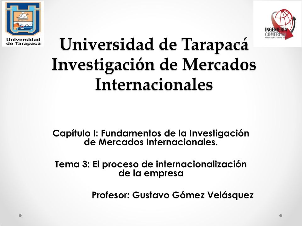 Investigación de Mercados Internacionales.