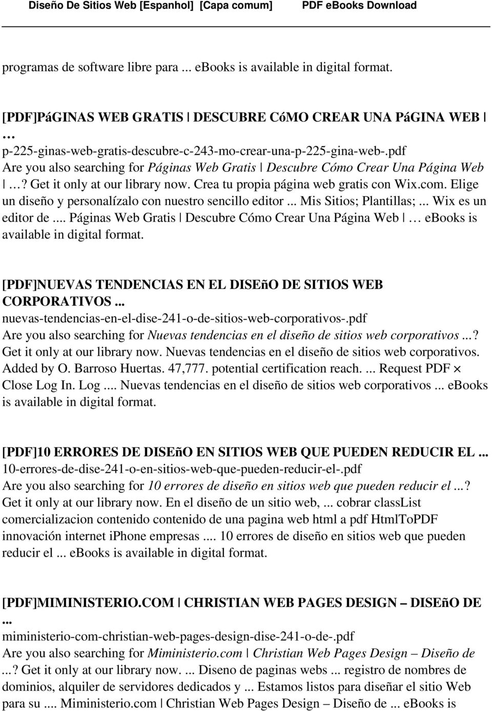 pdf Are you also searching for Páginas Web Gratis Descubre Cómo Crear Una Página Web? Get it only at our library now. Crea tu propia página web gratis con Wix.com.