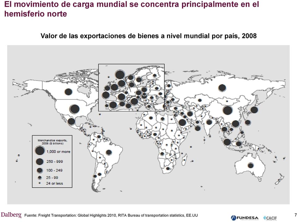 nivel mundial por país, 2008 Fuente: Freight Transportation: