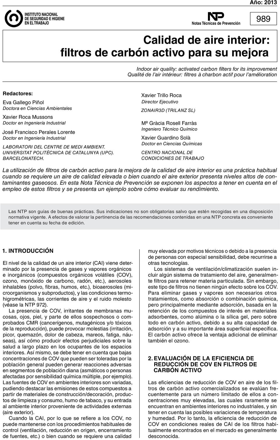 LABORATORI DEL CENTRE DE MEDI AMBIENT. UNIVERSITAT POLITÈCNICA DE CATALUNYA (UPC). BARCELONATECH.