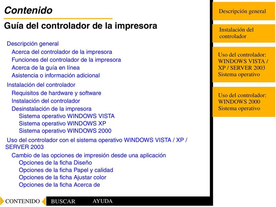 WINDOWS XP Uso del con el sistema operativo XP / SERVER 2003 Cambio de las opciones de impresión desde una aplicación