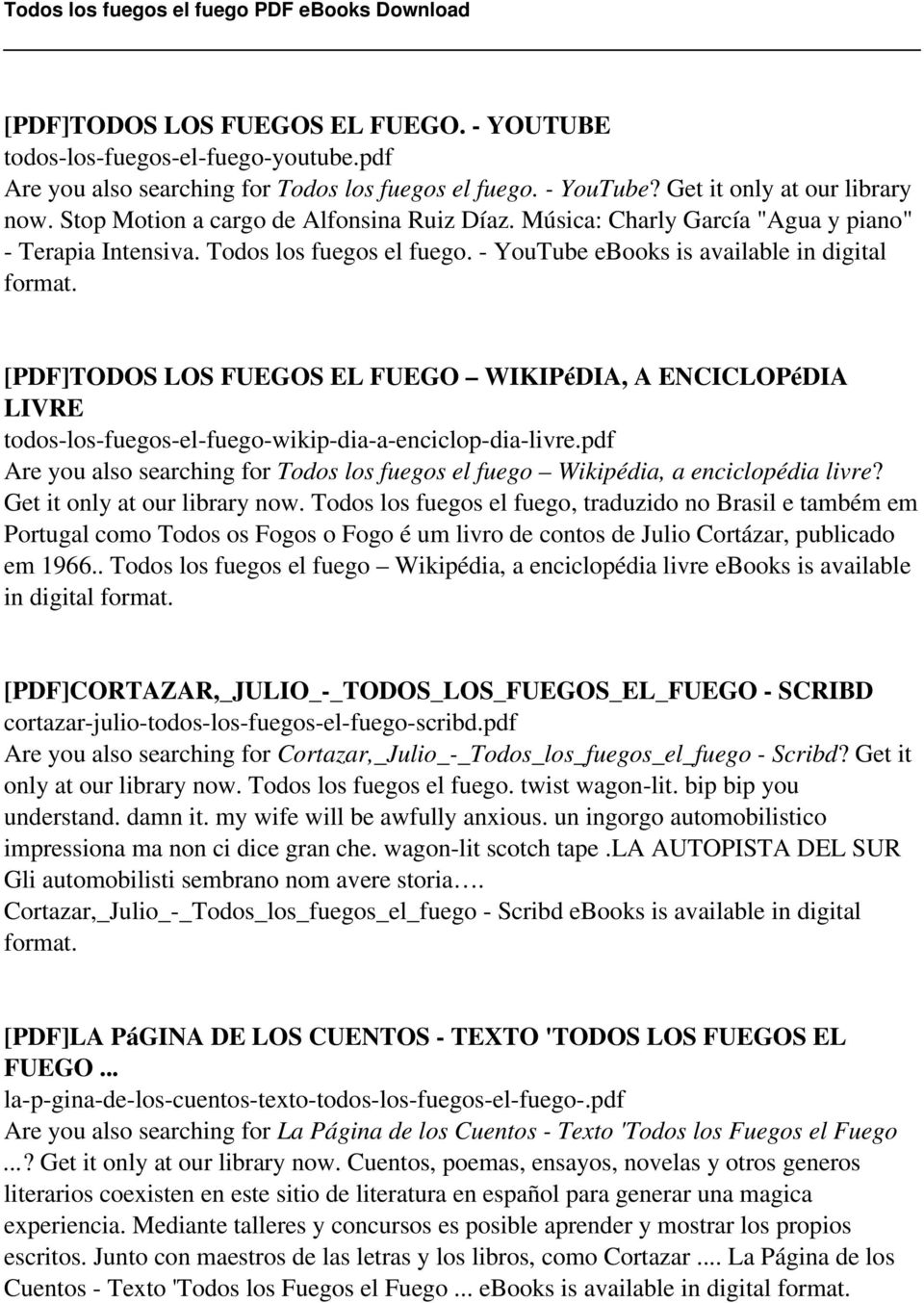 [PDF]TODOS LOS FUEGOS EL FUEGO WIKIPéDIA, A ENCICLOPéDIA LIVRE todos-los-fuegos-el-fuego-wikip-dia-a-enciclop-dia-livre.