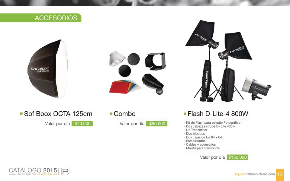 000 Kit de Flash para estudio Fotográfico Dos cabezas strobe D- Lite 400w Un