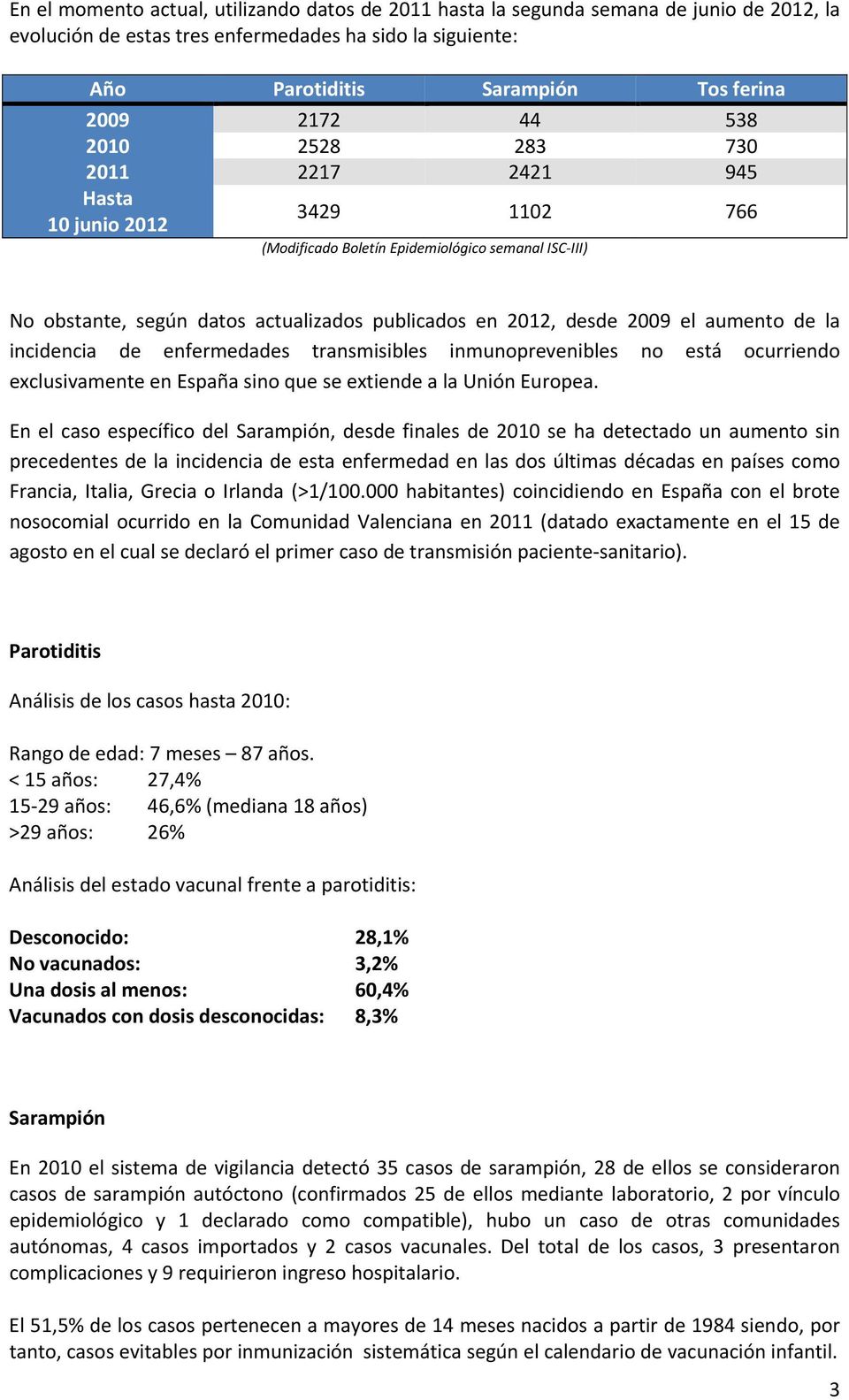 el aumento de la incidencia de enfermedades transmisibles inmunoprevenibles no está ocurriendo exclusivamente en España sino que se extiende a la Unión Europea.