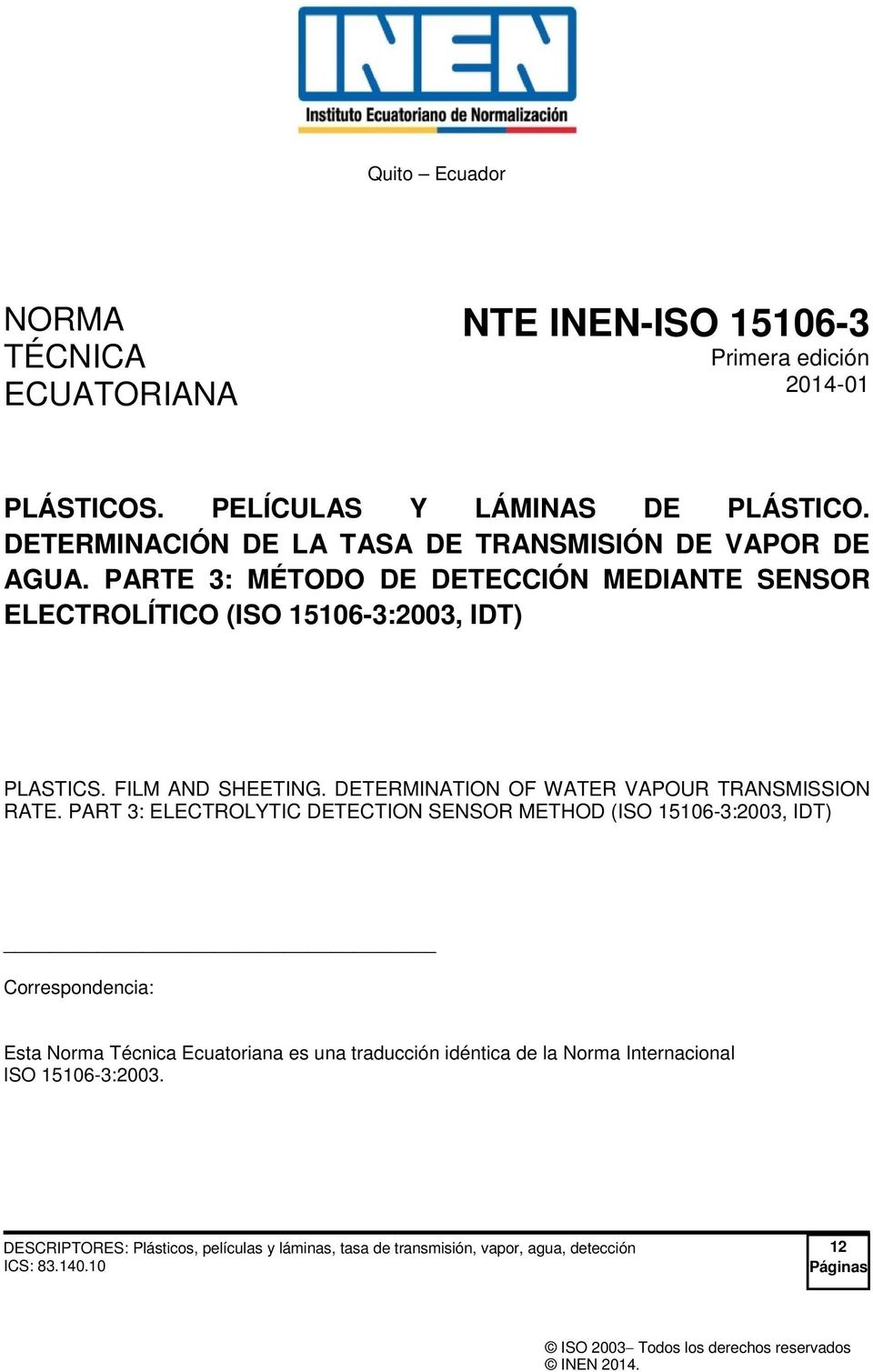 DETERMINATION OF WATER VAPOUR TRANSMISSION RATE.