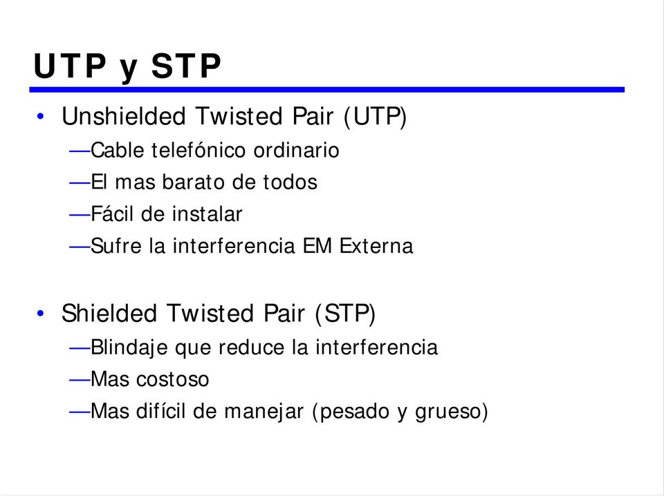 interferencia EM Externa Shielded Twisted Pair (STP) Blindaje
