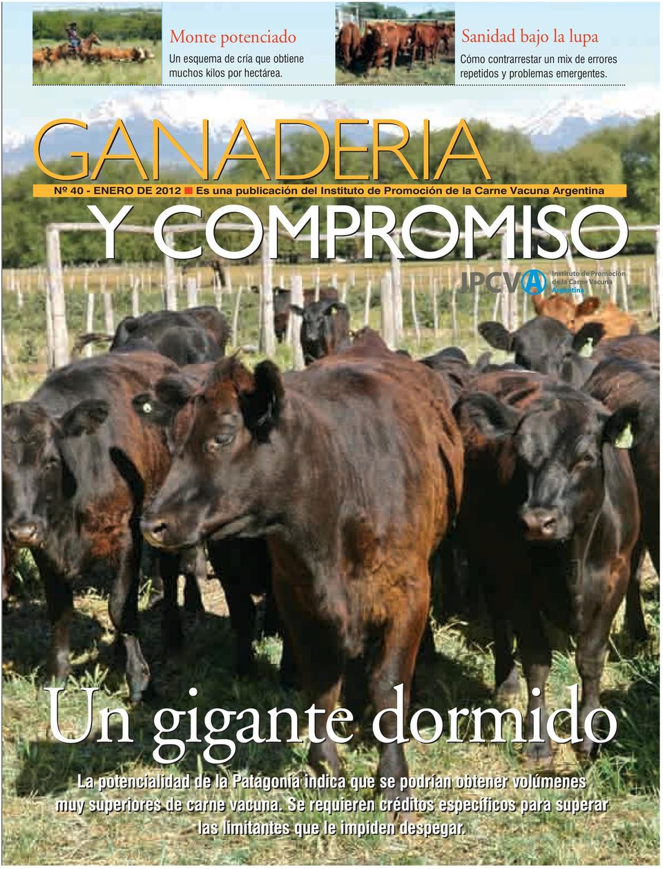 GANADERIA Nº 40 - ENERO DE 2012 Es una publicación del Instituto de Promoción de la Carne Vacuna Argentina Y COMPROMISO Un