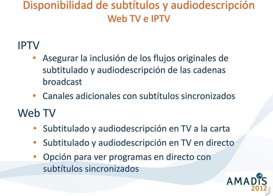 con subtítulos sincronizados Web TV Subtitulado y audiodescripción en TV a la carta Subtitulado y