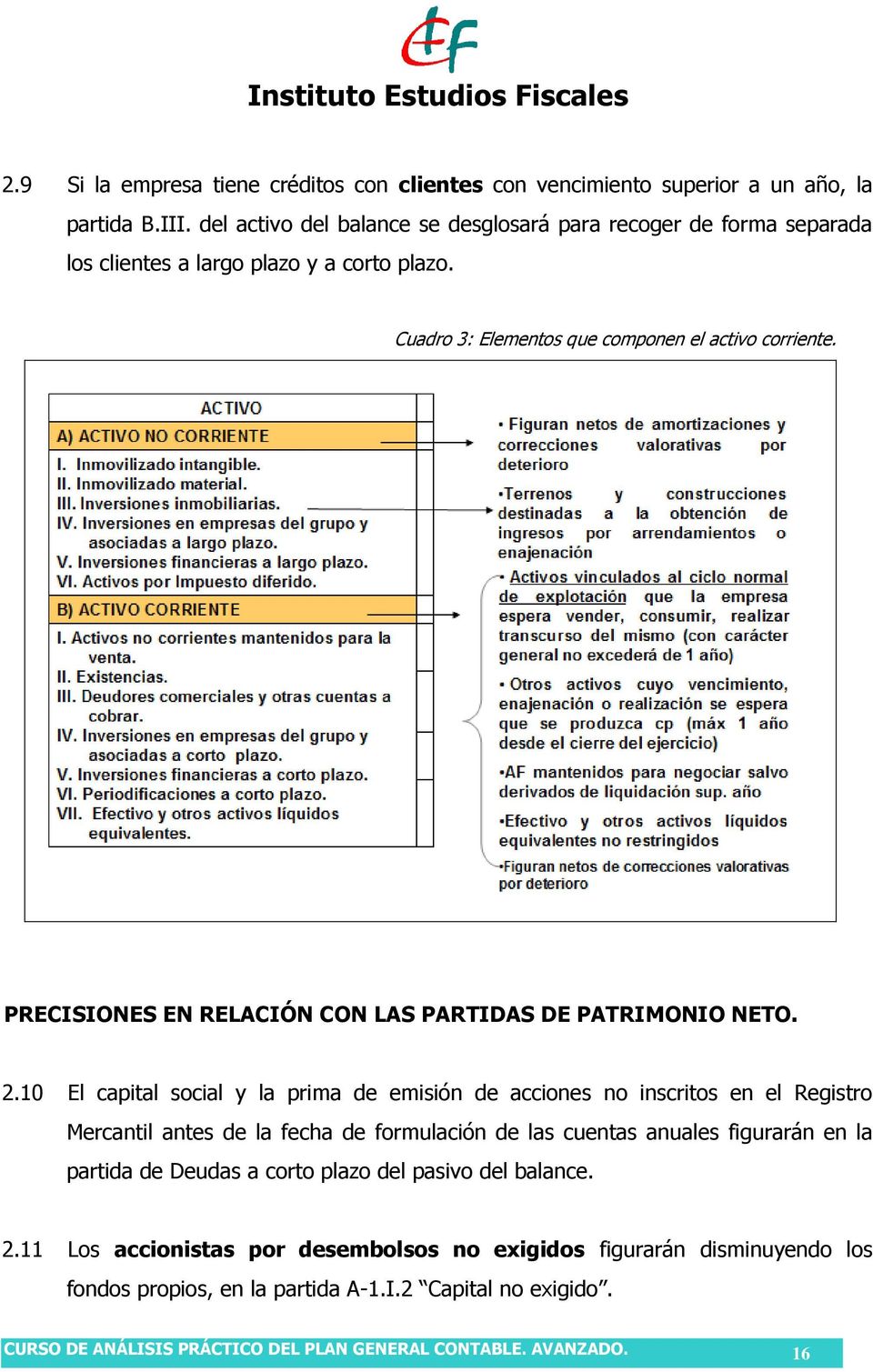 PRECISIONES EN RELACIÓN CON LAS PARTIDAS DE PATRIMONIO NETO. 2.