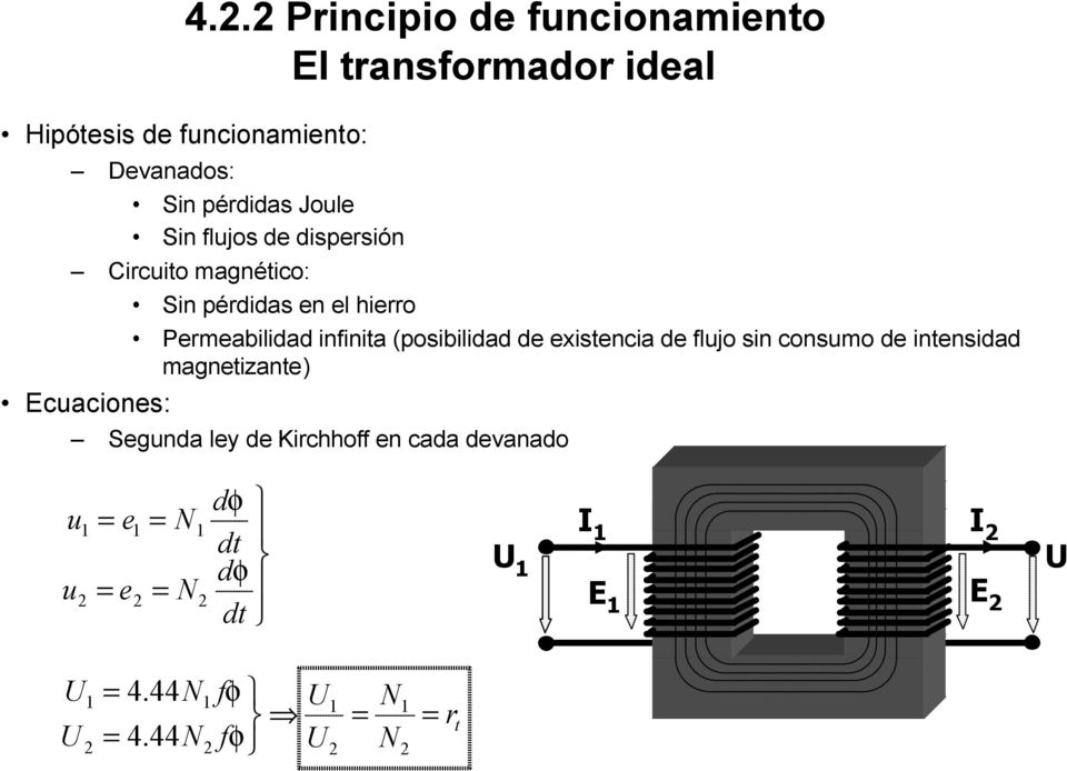 Permeabilidad infinita (posibilidad de existencia de flujo sin consumo de intensidad magnetizante)