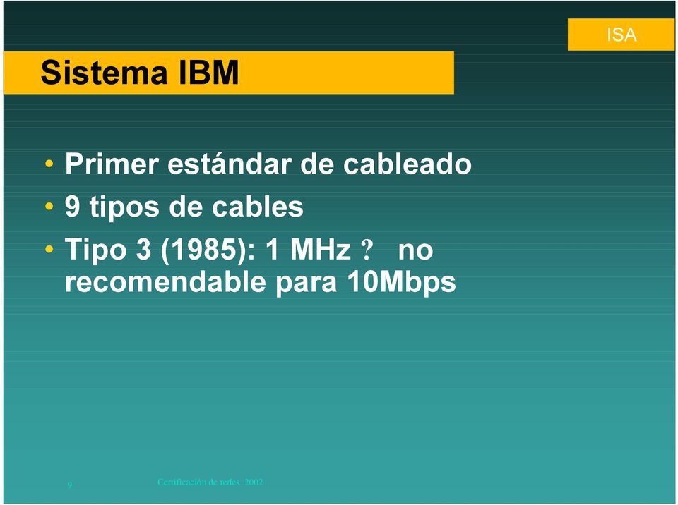 cables Tipo 3 (1985): 1 MHz?