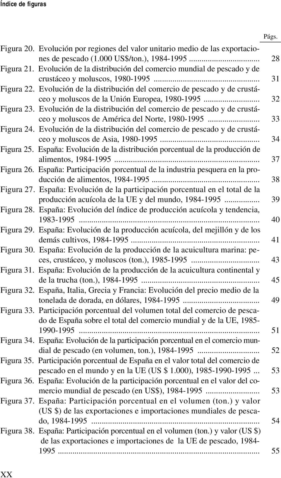Evolución de la distribución del comercio de pescado y de crustáceo y moluscos de la Unión Europea, 1980-1995... 32 Figura 23.