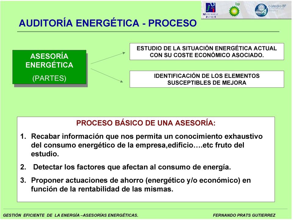 Recabar información que nos permita un conocimiento exhaustivo del consumo energético de la empresa,edificio.etc fruto del estudio. 2.