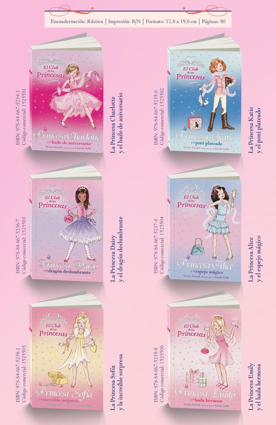 La Princesa Daisy y el dragón deslumbrante ISBN: 978-84-667-5237-4 Código comercial: 1525504 La Princesa Alice y el espejo mágico ISBN: 978-84-667-5234-3